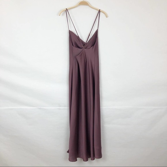 NEW Show‎ Me Your Mumu Verona Cowl Dress Dusty Plum Luxe Satin Size Large - Picture 4 of 10